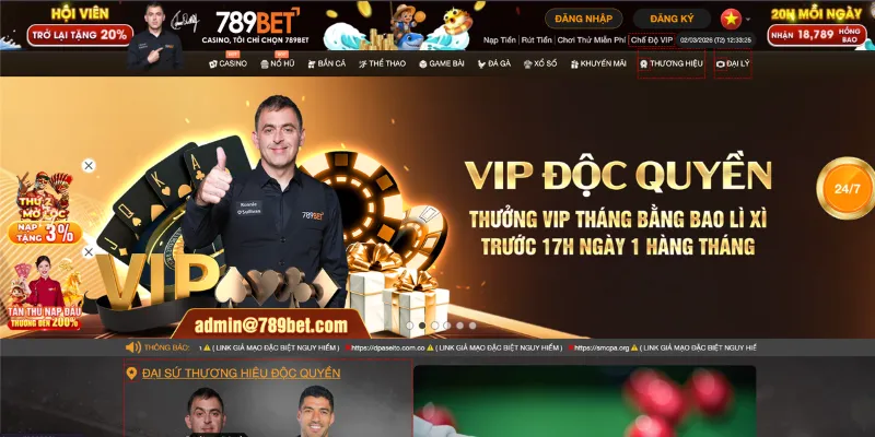 Kiểm tra giao diện chính thức của trang chính hãng